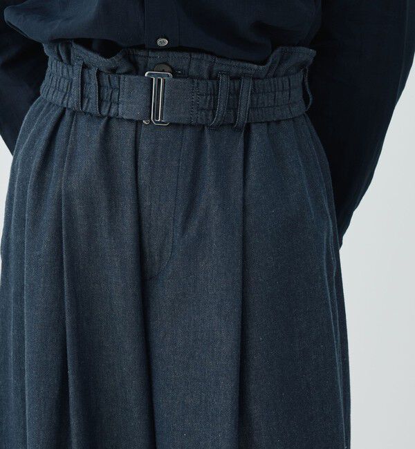 GALERIE VIE「デニムダンガリー ギャザーワイドパンツ」|デニム|