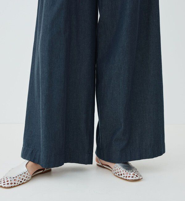 GALERIE VIE「デニムダンガリー ギャザーワイドパンツ」|デニム|