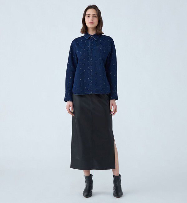 MACPHEE「デニムスパークジャカード レギュラーシャツ」|シャツ・ブラウス|