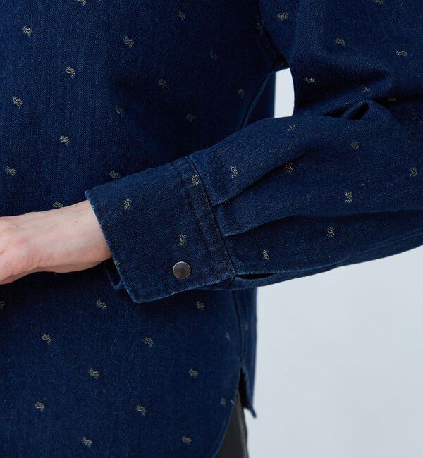MACPHEE「デニムスパークジャカード レギュラーシャツ」|シャツ・ブラウス|
