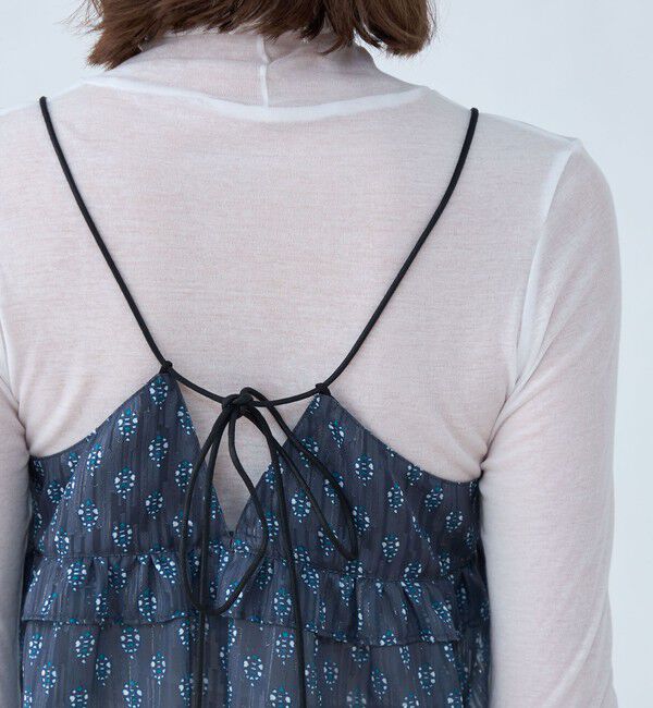 SOULEIADO「カットジャカードプリント フリルキャミソール」|キャミソール|