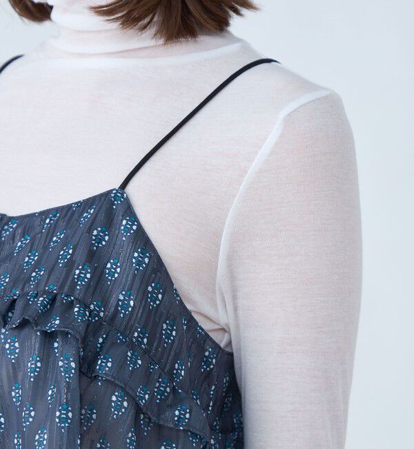 SOULEIADO「カットジャカードプリント フリルキャミソール」|キャミソール|