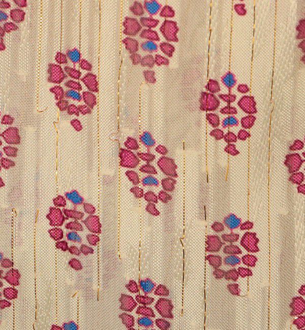 SOULEIADO「カットジャカードプリント フリルブラウス」|シャツ・ブラウス|