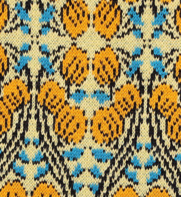 CABaN「コットンカシミヤストレッチ ジャカードプリントVネックカーディガン」|カーディガン|