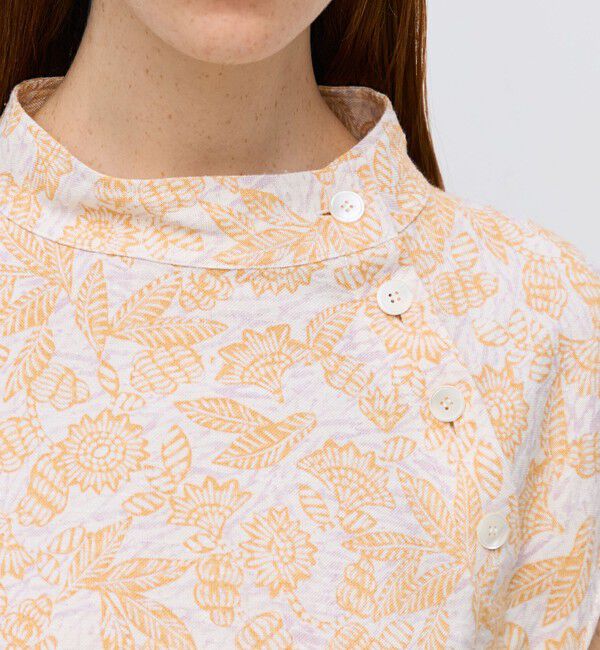 BACCA「レーヨンコットン ネッププリントブラウス」|シャツ・ブラウス|