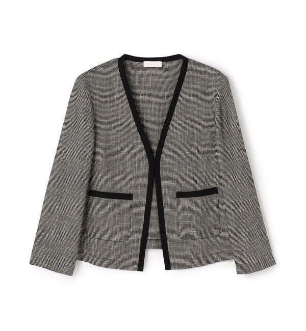 Ballsey「ポリエステルレーヨンカラミ Vカラージャケット」|ノーカラージャケット|18 グレー系