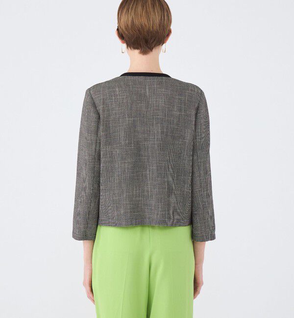 Ballsey「ポリエステルレーヨンカラミ Vカラージャケット」|ノーカラージャケット|