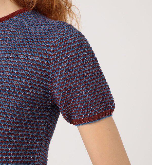 MACPHEE「コットンナイロンラメボーダー クルーネックプルオーバー」|ニット・セーター|