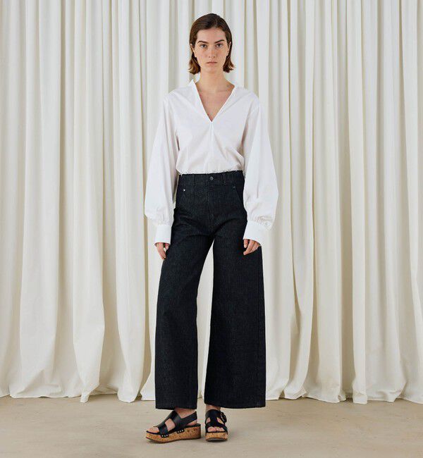 DES PRES「ブラックデニム ラウンドパンツ」|デニム|