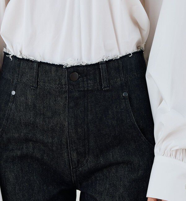 DES PRES「ブラックデニム ラウンドパンツ」|デニム|