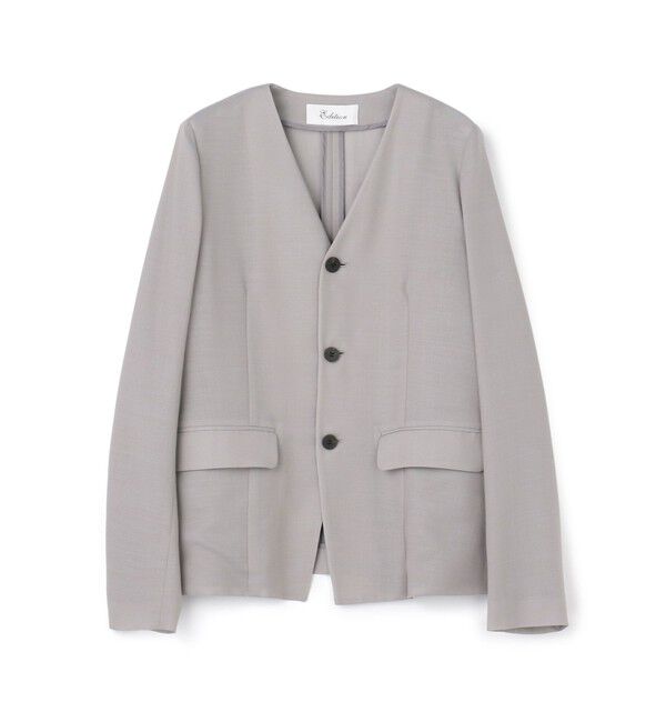 Edition「ウールビエラ ノーカラージャケット」|ノーカラージャケット|15 グレー