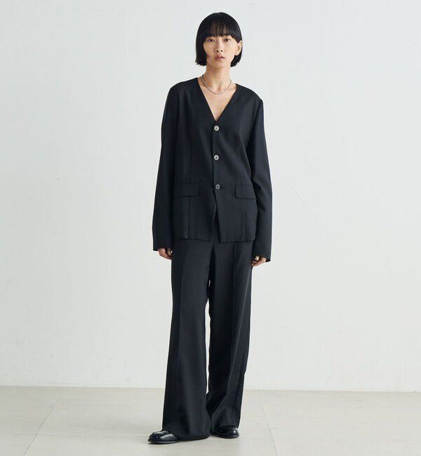 Edition「ウールビエラ ノーカラージャケット」|ノーカラージャケット|