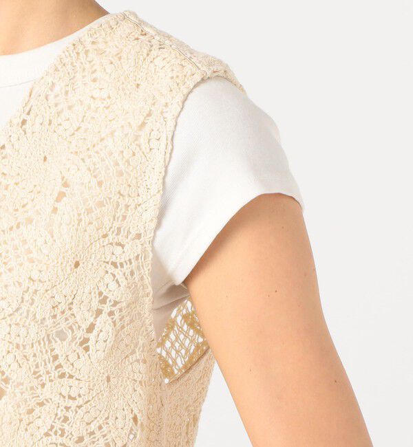 MACPHEE「ウィンドミルクロシェ Vネックベスト」|ベスト・ジレ|