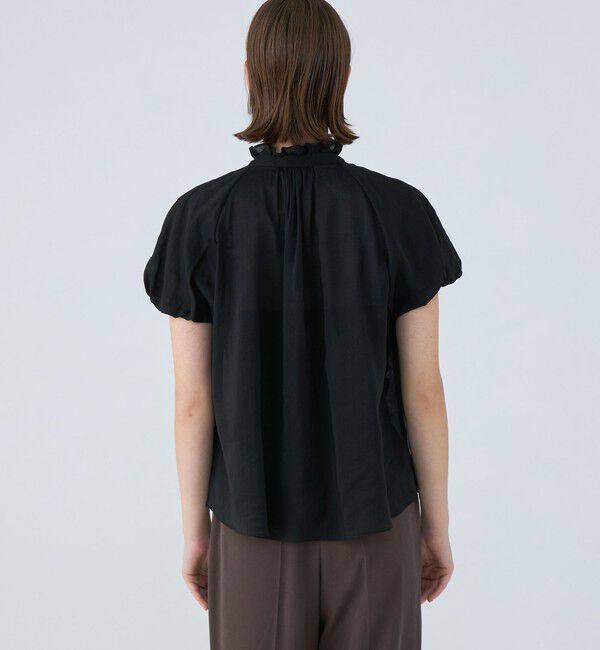 Ballsey「スムースラミー フリルカラーブラウス」|シャツ・ブラウス|