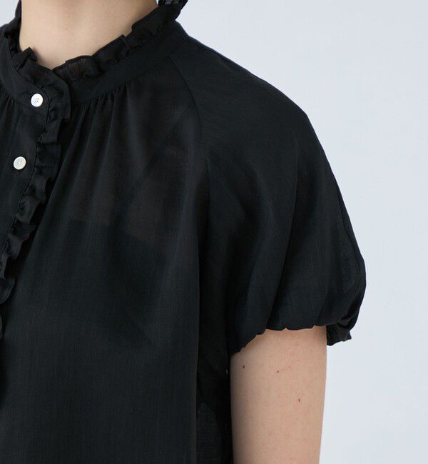 Ballsey「スムースラミー フリルカラーブラウス」|シャツ・ブラウス|