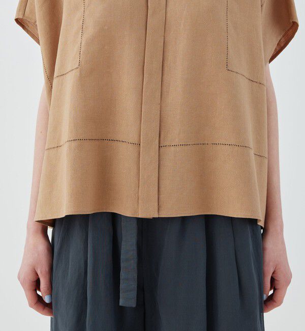 GALERIE VIE「フレンチリネン スタンドカラーシャツ」|シャツ・ブラウス|