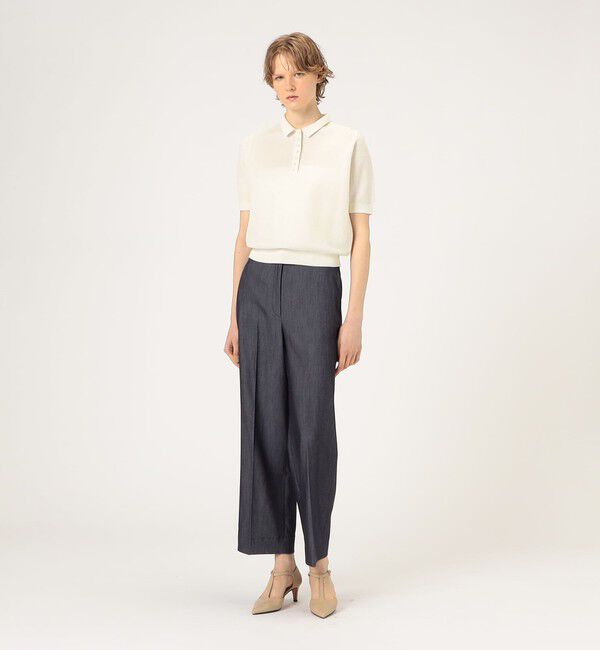 Ballsey「パールメッシュコンビ ポロカラープルオーバー」|ニット・セーター|