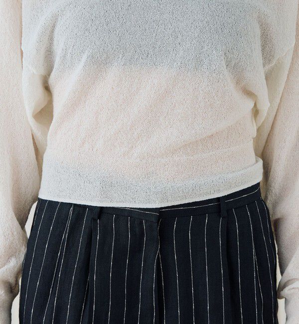 DES PRES「コットンストレッチエアリーニット ラウンドネックプルオーバー」|ニット・セーター|