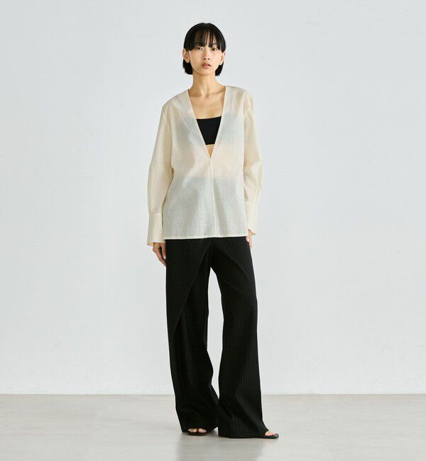 Edition「シアーウール Vネックシャツ」|シャツ・ブラウス|