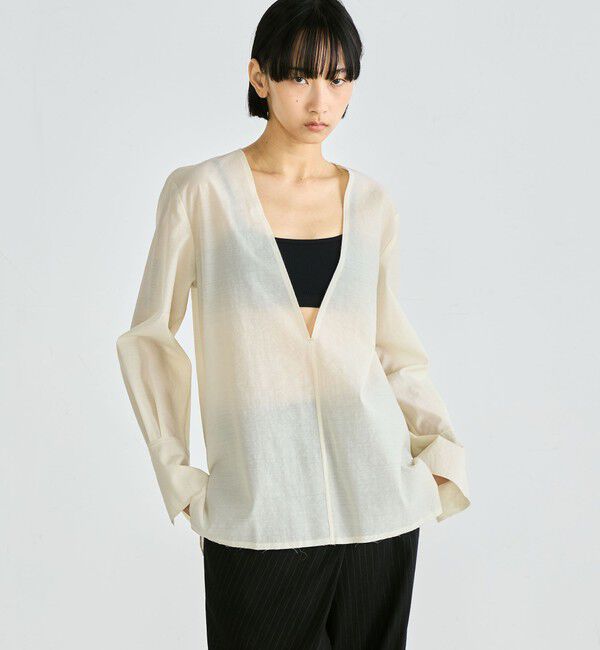 Edition「シアーウール Vネックシャツ」|シャツ・ブラウス|