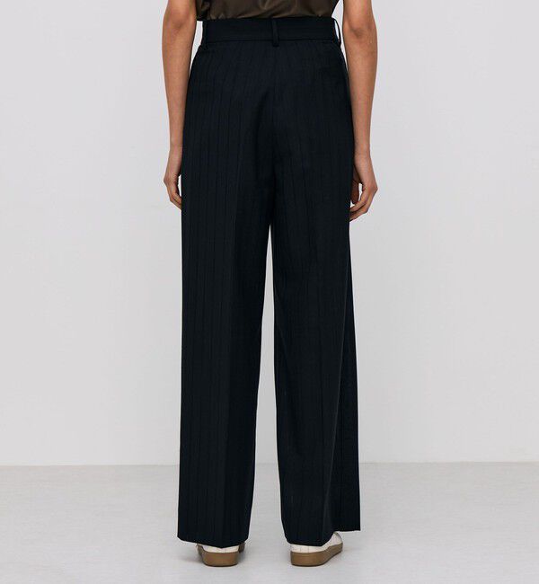 BACCA「ウールシルクネップコンビ シャドーストライプパンツ」|スラックス|