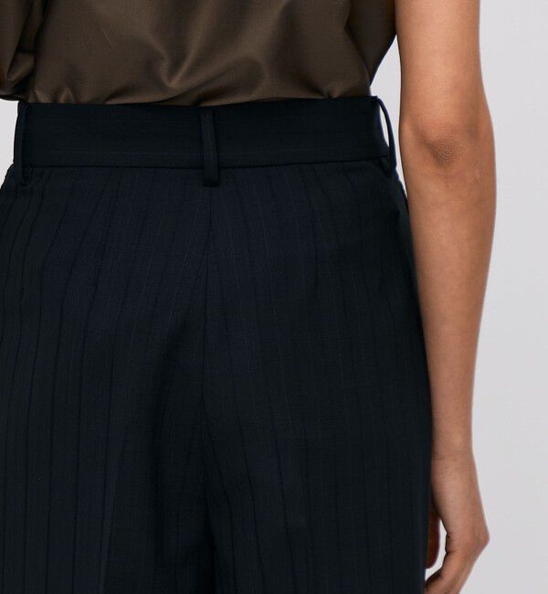 BACCA「ウールシルクネップコンビ シャドーストライプパンツ」|スラックス|