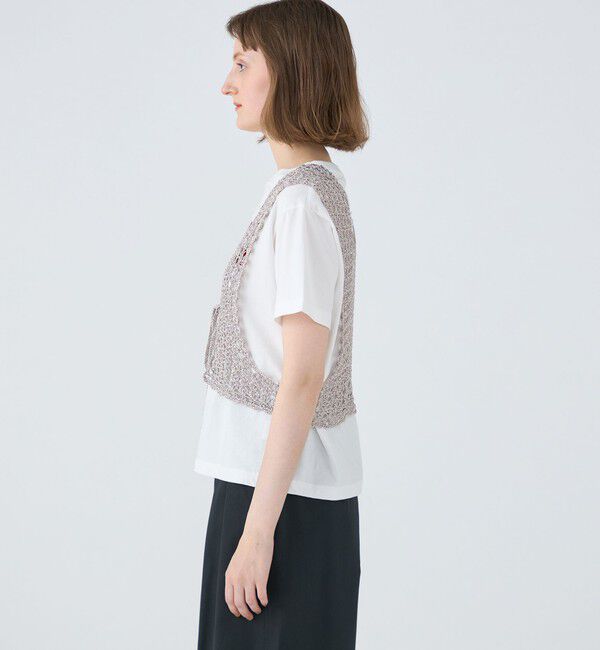 MACPHEE「メタリッククロシェ フロンタブルベスト」|ベスト・ジレ|