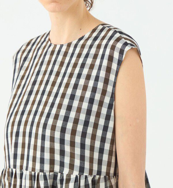 TOMORROWLAND collection「ピコロールギンガムチェック コクーンワンピース」|ワンピース|