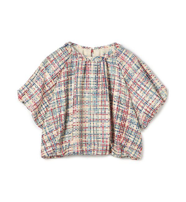 Ballsey「モザイクツイード パフブラウス」|シャツ・ブラウス|64 ブルー系