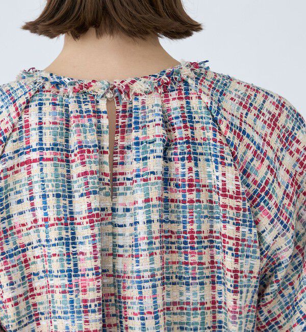 Ballsey「モザイクツイード パフブラウス」|シャツ・ブラウス|