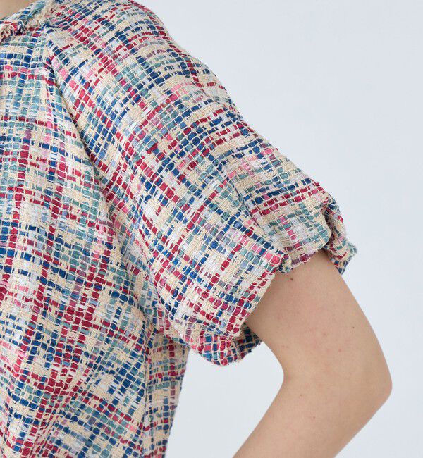 Ballsey「モザイクツイード パフブラウス」|シャツ・ブラウス|