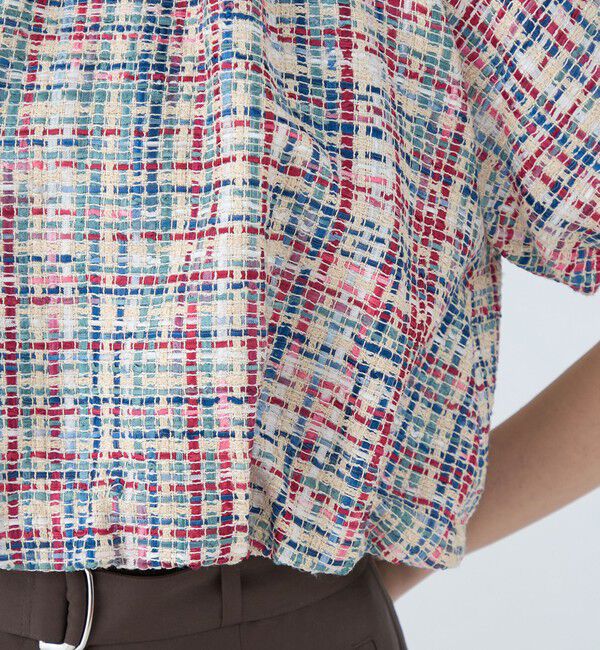 Ballsey「モザイクツイード パフブラウス」|シャツ・ブラウス|