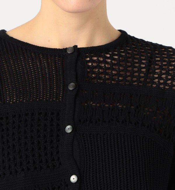 MACPHEE「【WEB限定】コットンレーシー クルーネックカーディガン」|カーディガン|