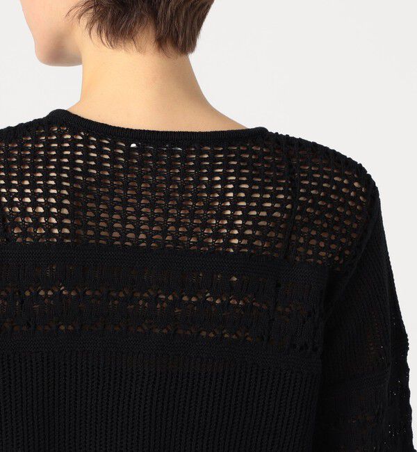 MACPHEE「【WEB限定】コットンレーシー クルーネックカーディガン」|カーディガン|