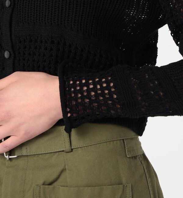 MACPHEE「【WEB限定】コットンレーシー クルーネックカーディガン」|カーディガン|