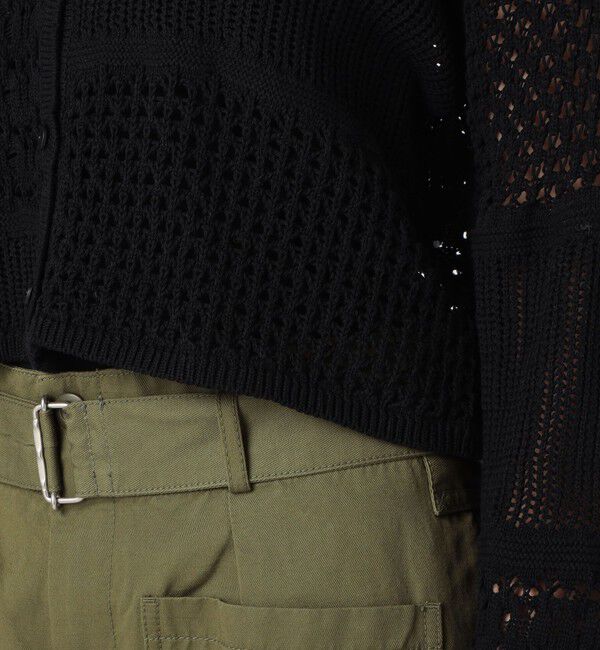 MACPHEE「【WEB限定】コットンレーシー クルーネックカーディガン」|カーディガン|