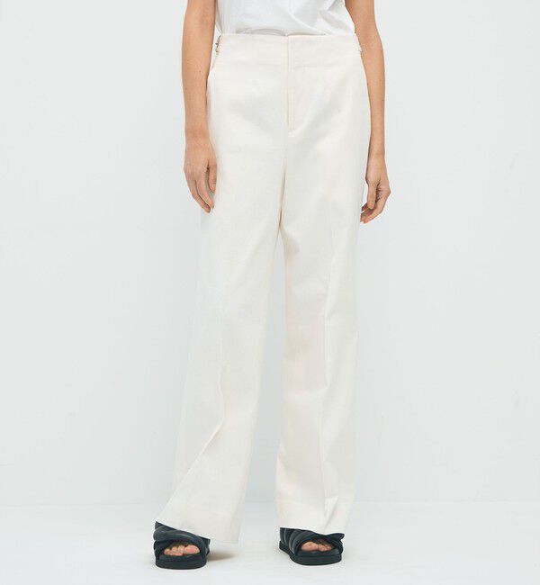 CABaN「コットンシルクストレッチ デニムフレアパンツ」|チノ|