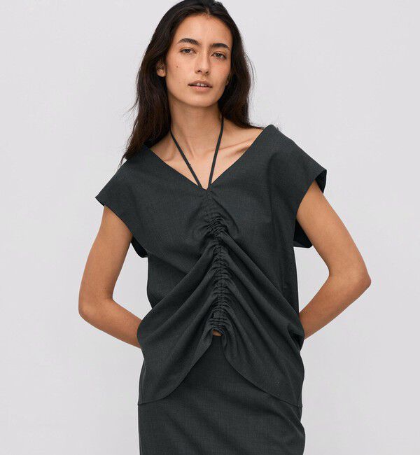 BACCA「ウールトロピカル ノースリーブブラウス」|シャツ・ブラウス|