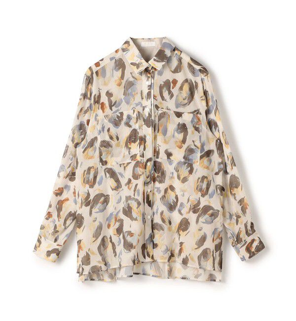 Ballsey「ドロップシェルプリント シャツブラウス」|シャツ・ブラウス|42 ベージュ系