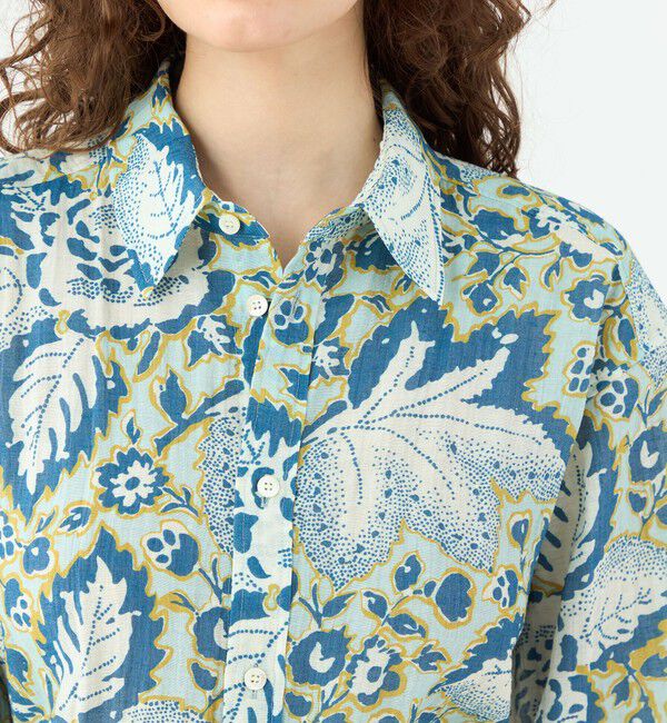 SOULEIADO「トリアセテートポリエステルリネンプリント レギュラーカラーシャツ」|シャツ・ブラウス|