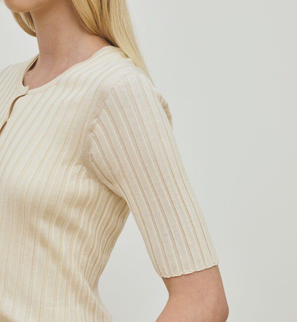 DES PRES「ドメスティックスパンシルク ハーフスリーブカーディガン」|カーディガン|