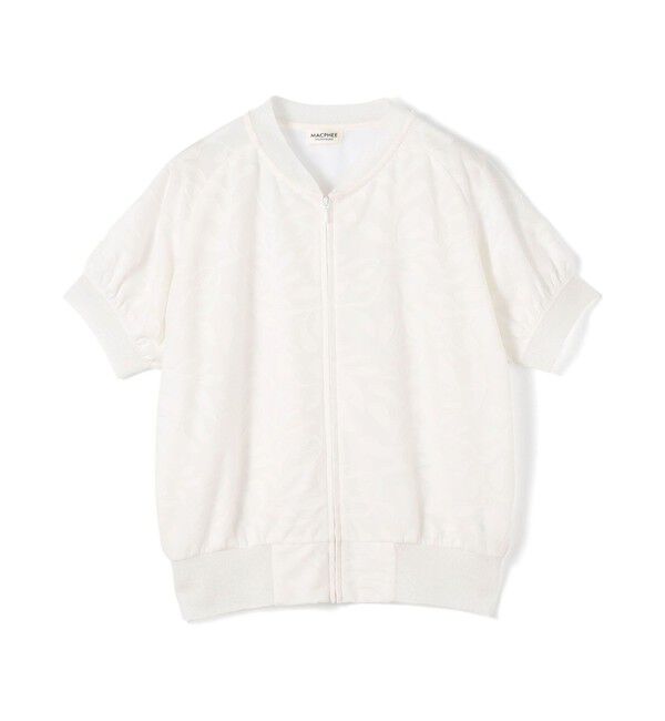 MACPHEE「ボタニカル ジップアップカーディガン」|カーディガン|11 ホワイト