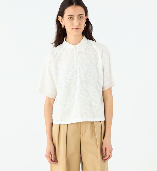 MACPHEE「ボタニカル ポロプルオーバー」|ポロシャツ|