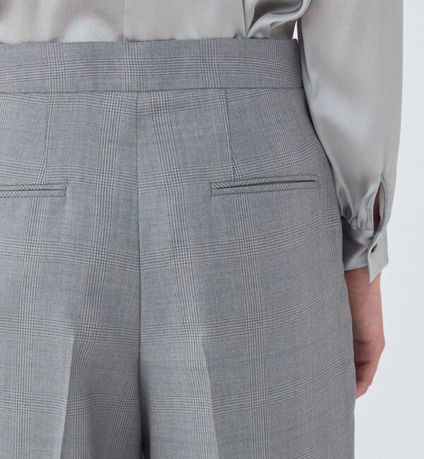 TOMORROWLAND collection「ZELANDER GLEN CHECK タックワイドパンツ」|スラックス|