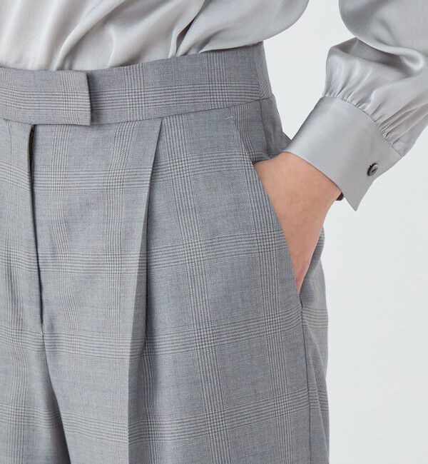 TOMORROWLAND collection「ZELANDER GLEN CHECK タックワイドパンツ」|スラックス|