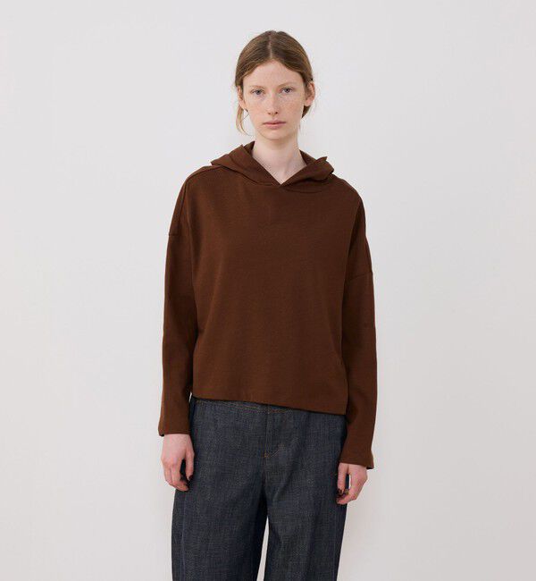 GALERIE VIE「クレープコットンジャージー フーデッドプルオーバー」|パーカー|