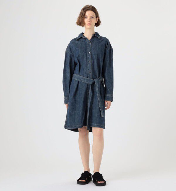 JAMES PERSE「コットンデニム ベルテッドシャツワンピース WCID6947」|ワンピース|