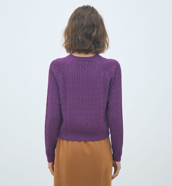 MACPHEE「ギザケーブル クルーネックカーディガン」|カーディガン|