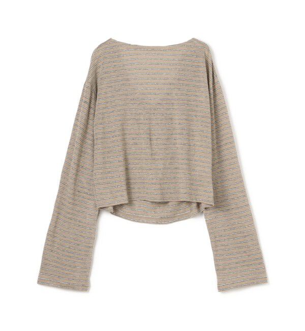 BACCA「リネンボーダー ネックドレープTシャツ」|Tシャツ・カットソー|42 ライトベージュ系