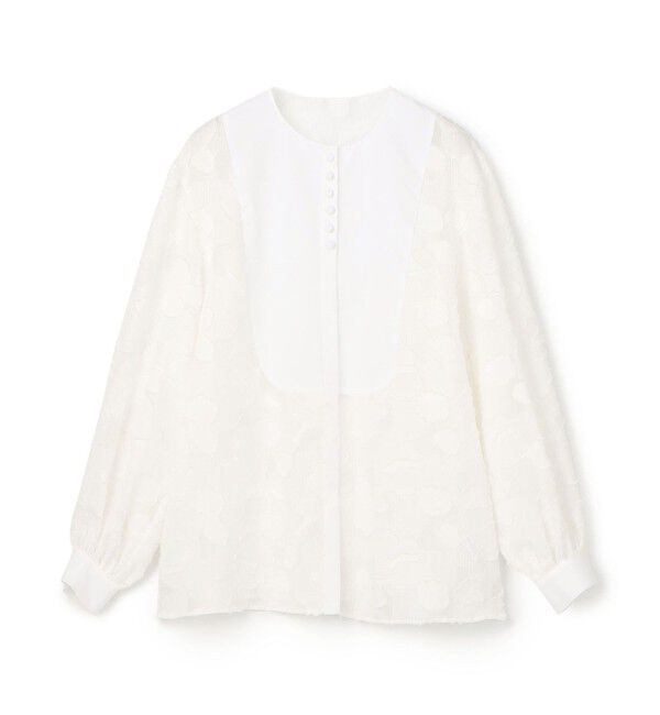 TOMORROWLAND collection「レイヤーカットジャカード ボザムコンビブラウス」|シャツ・ブラウス|11 ホワイト